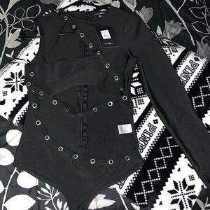 Women’s one sleeve black fashion nova top